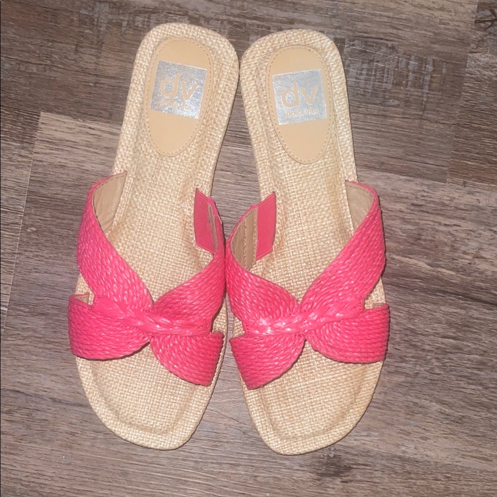 DV by Dolce Vita Women's Pink Woven Slide Sandals